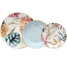 Lade das Bild in den Galerie-Viewer, MADISON TROPICAL ROSE 18-Piece Tropical Porcelain Dinner Set for 6 | Luxury Botanical Tableware.
