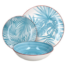 Charger l'image dans la galerie, Madison Exotic 18-Piece Tropical Porcelain Dinner Set for 6 | Multicolour Botanical Tableware.
