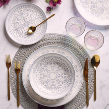 Lade das Bild in den Galerie-Viewer, MADISON ARABESQUE 18-Piece Mediterranean Porcelain Dinner Set for 6.
