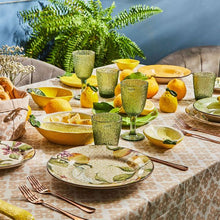 Load image into Gallery viewer, VELA ZAGARA 18-Piece Mediterranean Lemon Porcelain Stoneware Dinner Set for 6.
