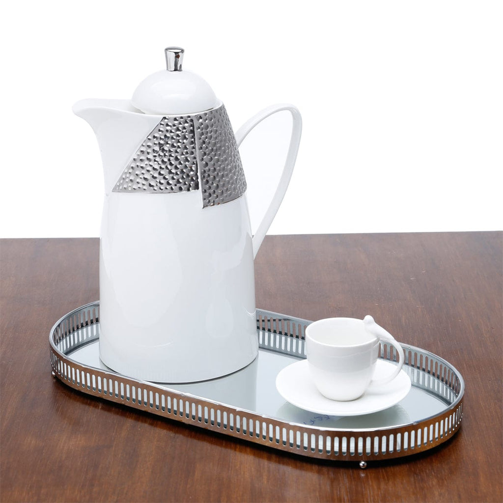 Set of 6 White Birds Cup and Saucer 85ml.