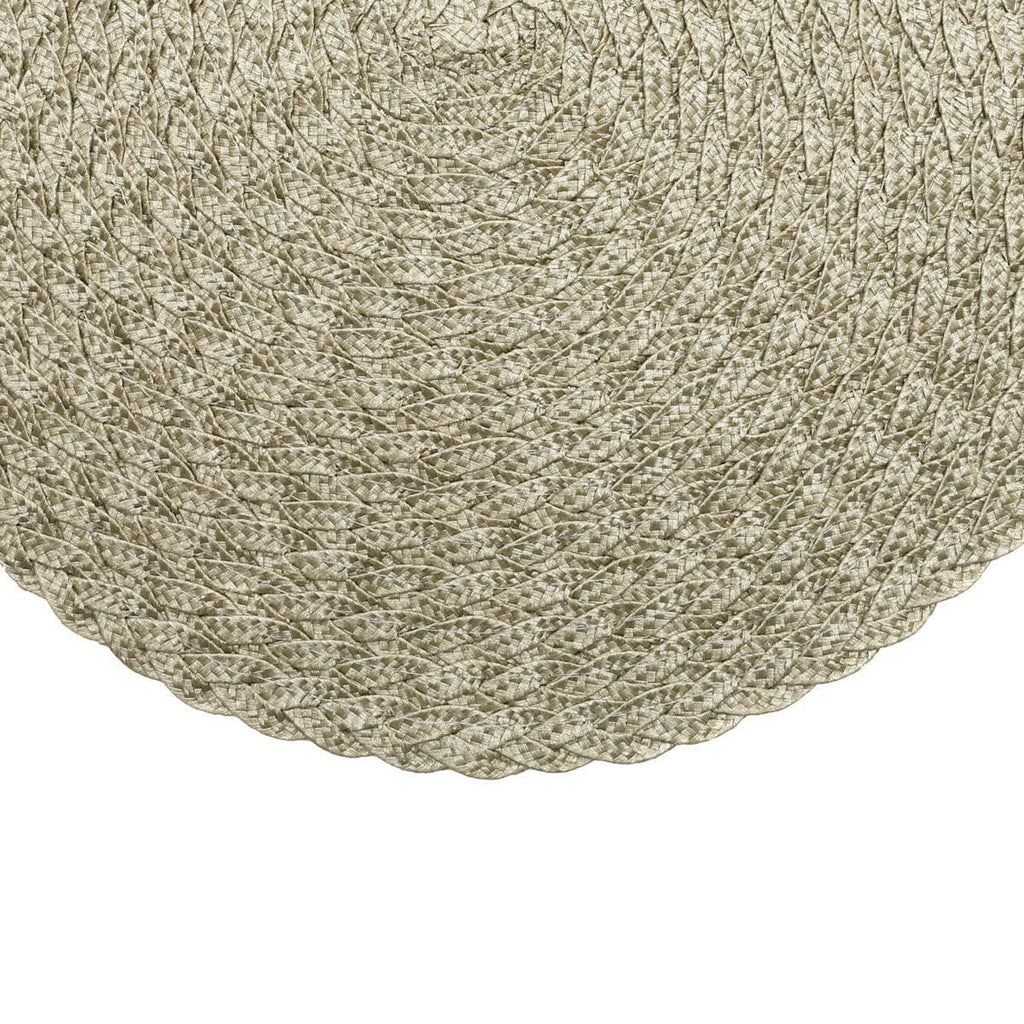 Set of 4 Placemat Polyester Light Green/Beige 38cm.