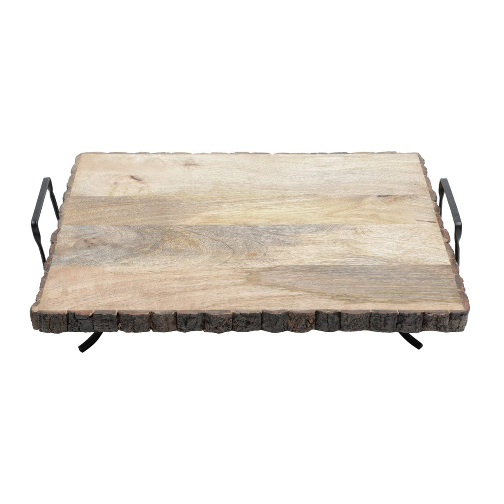 Wooden Board with Metal Base Support 44x33x11cm.