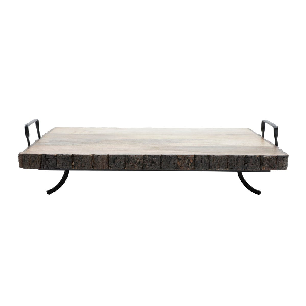Wooden Board with Metal Base Support 44x33x11cm.