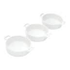 Set of 3 Porcelain Appetiser white dishes 12x9x3cm.