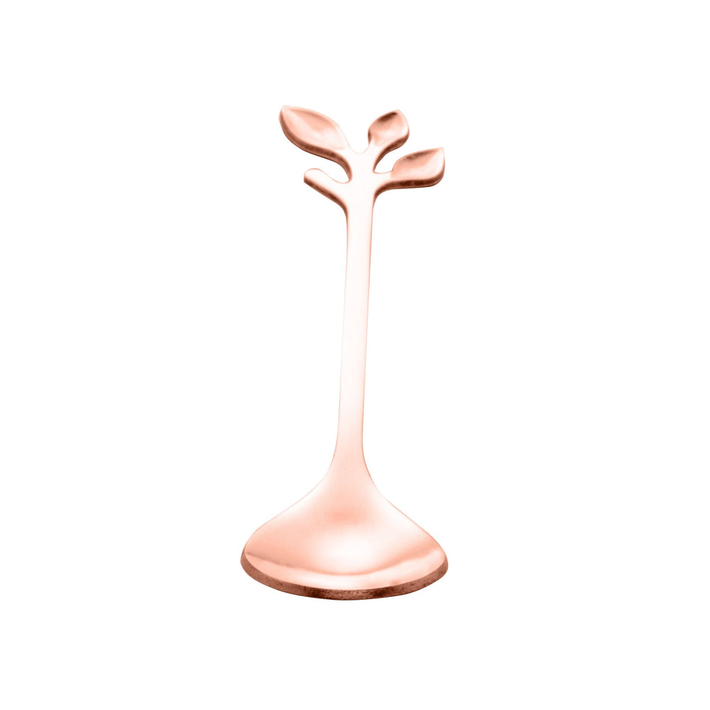 Set of 4 Stainless Steel Tea Spoons Rose Leaves.