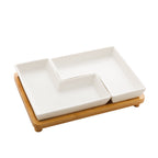 Porcelaine White 2 pieces Appetizer set 23x15x5cm.