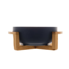 Lade das Bild in den Galerie-Viewer, Porcelaine Blue Bowl with Wooden Support  26x22x11cm.
