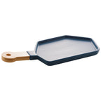 Porcelaine Blue Appetizer Board with a wooden handle 35x16x2cm.