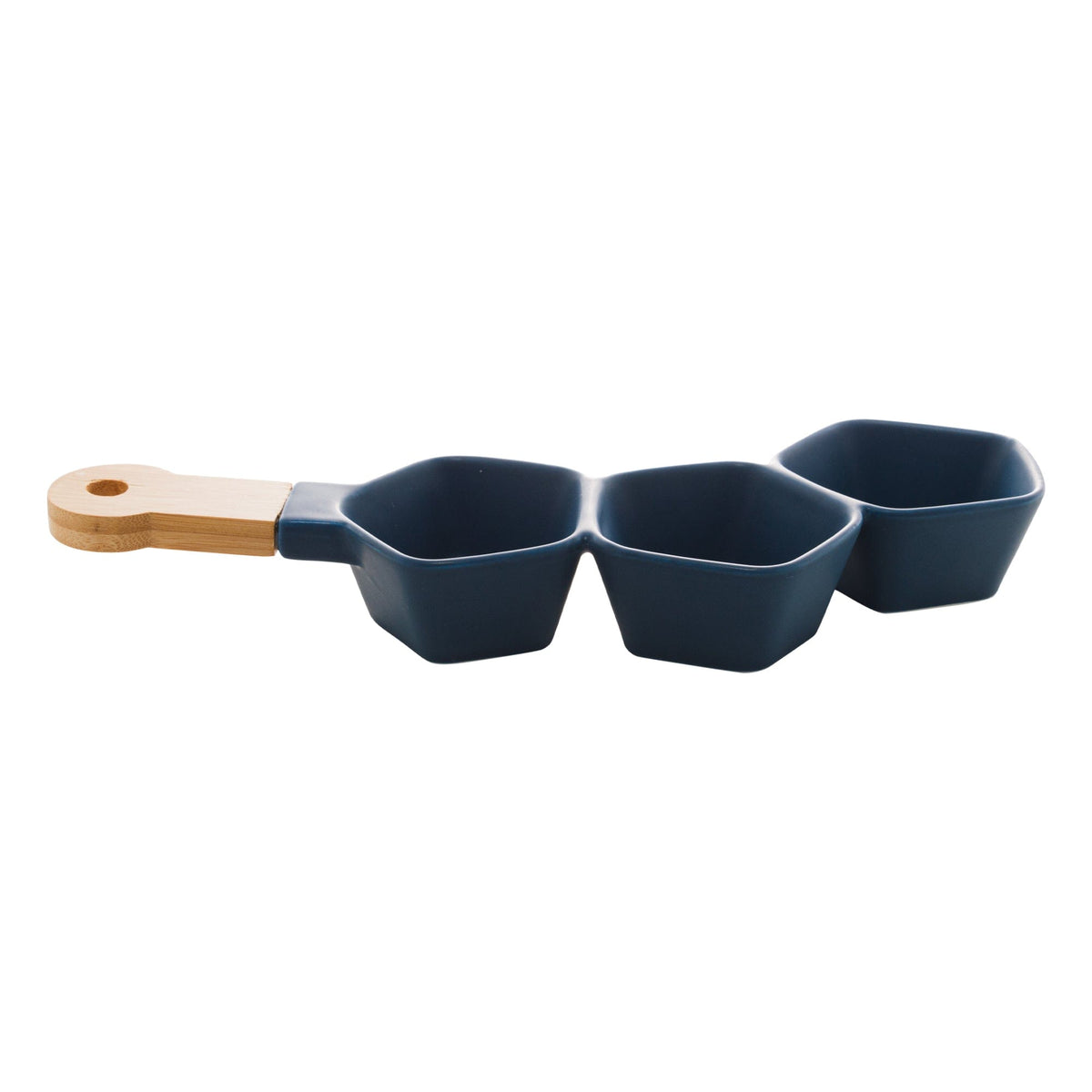 Porcelaine Blue Appetiser Small attached Bowls 36x15x5cm.