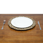 Set of 4 Plastic Sous-plat Cream/Brown 36cm.