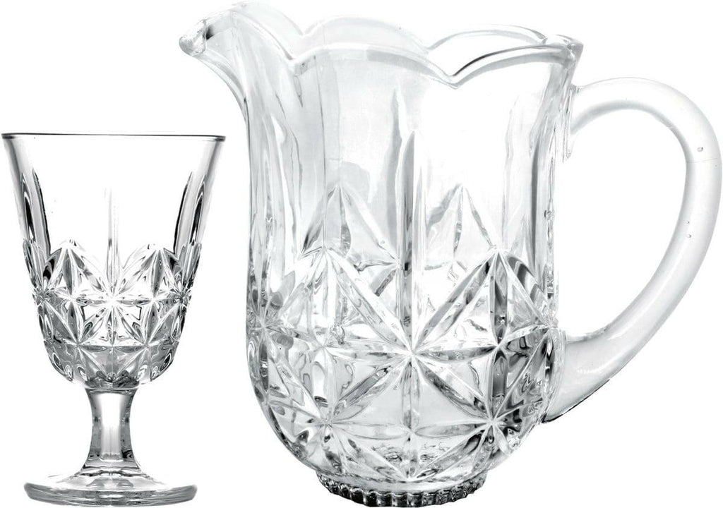 Set of 6 240ml Glasses and Pitcher 1.3ml.
