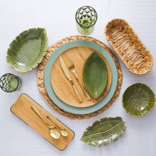 Lade das Bild in den Galerie-Viewer, Ceramic Banana Leaf Plate 23x16x4.5cm.
