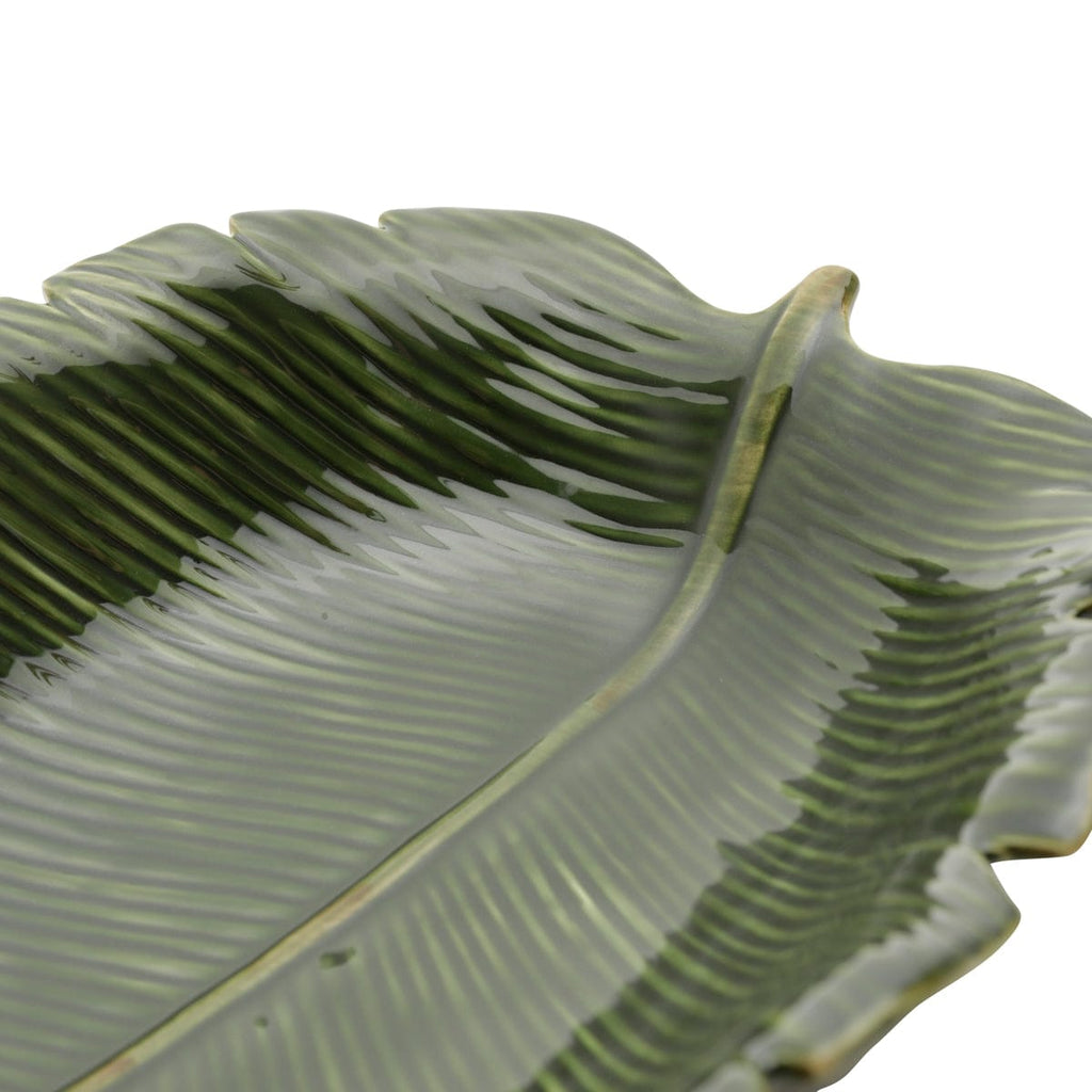 Ceramic Banana Leaf Big Serving Plate.