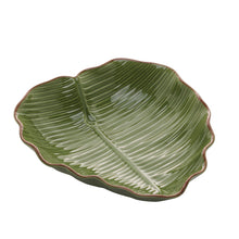 Lade das Bild in den Galerie-Viewer, Ceramic Banana Leaf Serving Plate 23.5x22x6.5cm.
