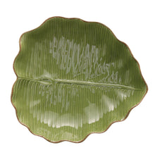 Lade das Bild in den Galerie-Viewer, Ceramic Banana Leaf Serving Plate.
