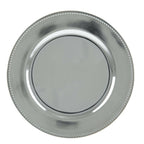 Set of 4 Silver Plastic Sous-plat 33cm.