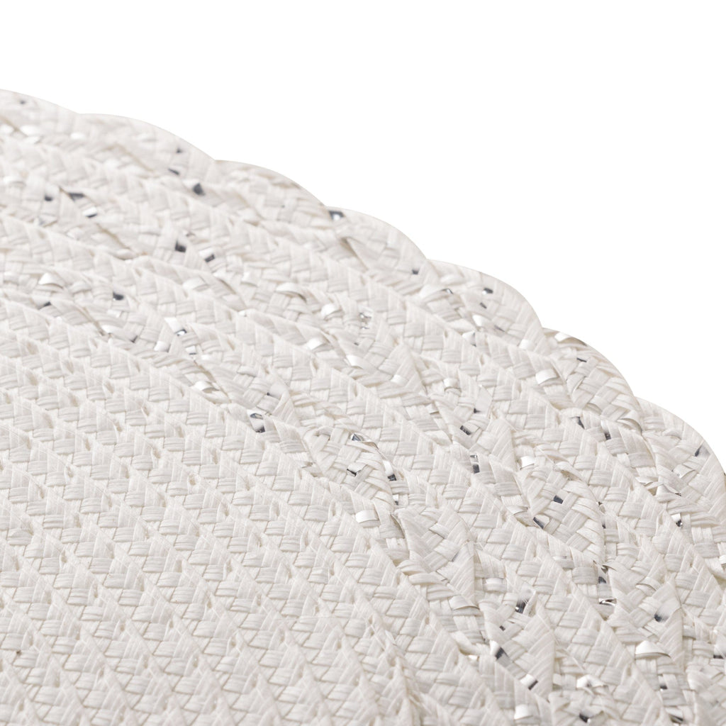 Set of 4 Placemats PP White 38cm.