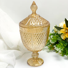Load image into Gallery viewer, Crystal Amber Jar 15x32cm.
