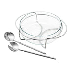 Silver Plated Salad Bowl support with Serving Set 25cm.