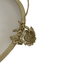 Load image into Gallery viewer, White Tray with Gold Flower Detail.
