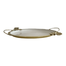 Load image into Gallery viewer, White Tray with Gold Flower Detail.
