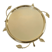 Charger l'image dans la galerie, Elevated Gold Leaf Cake Plate With Glass Dome.
